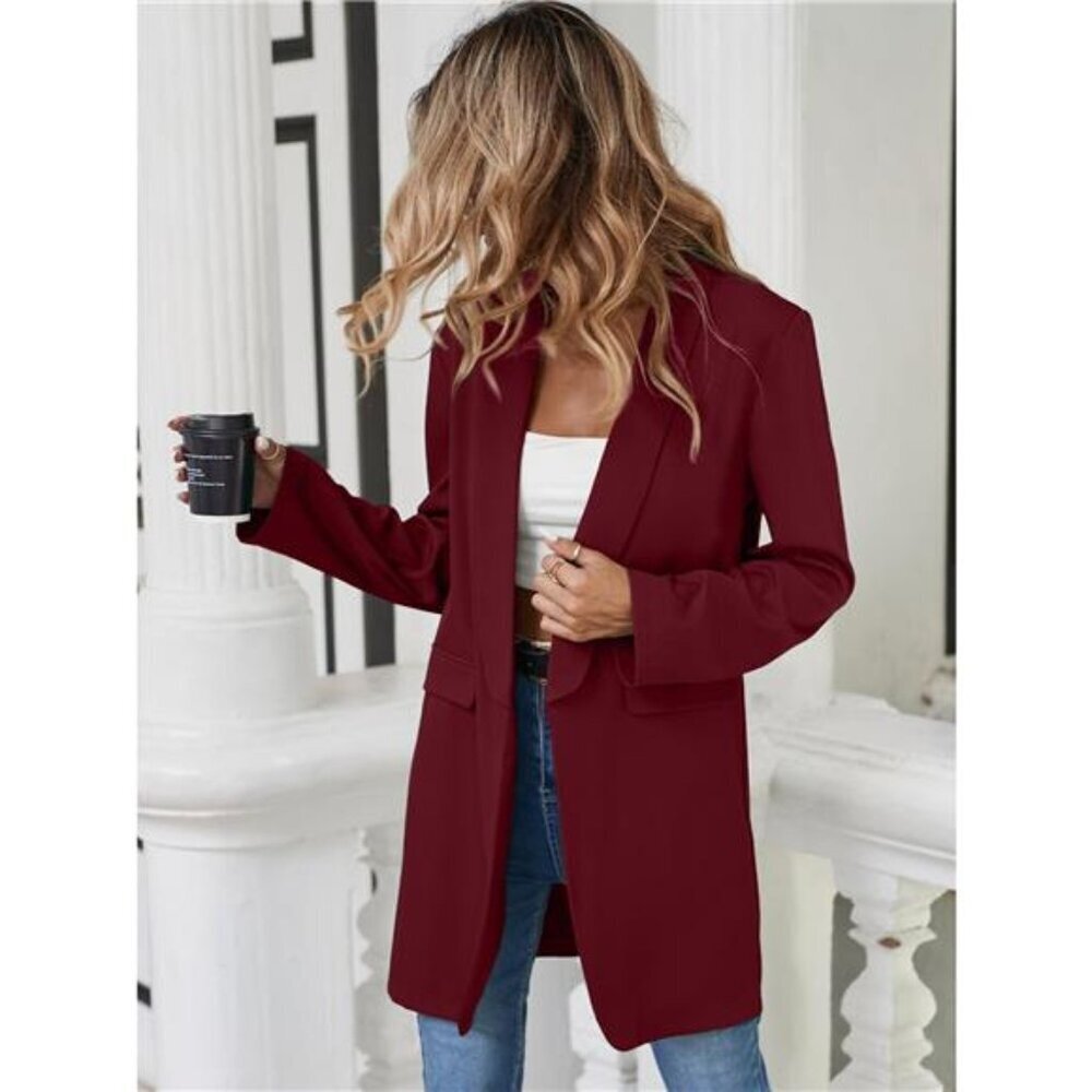 Lapel Collar Long Sleeve Blazer